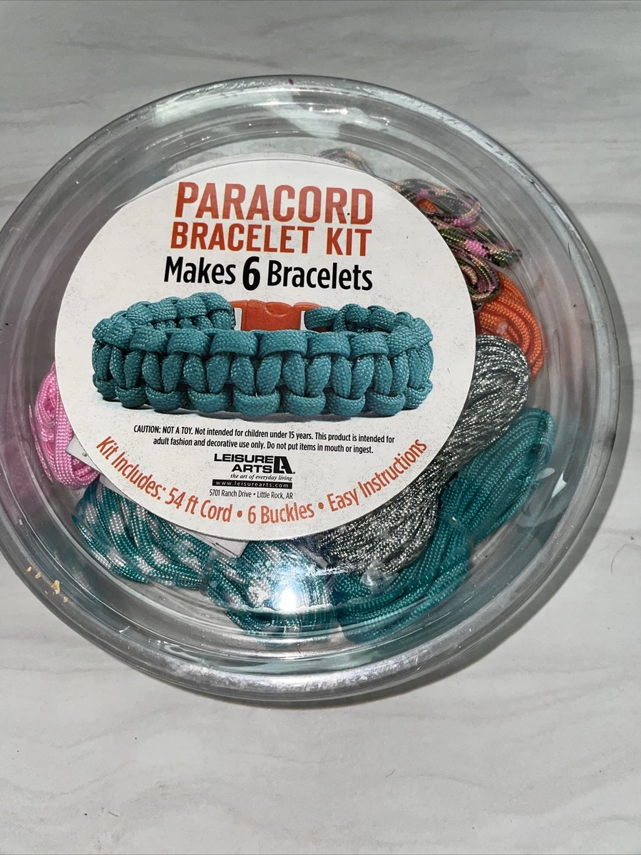 Paracord Bracelet Kit Makes 6 Bracelets-multicolored. Leisure Arts.Sealed  NEW