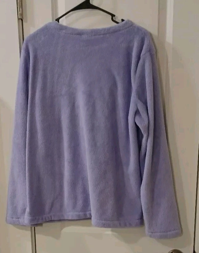 Top de pijama de lavanda desteñido Glory talla XL suave acogedor cuello en V mangas largas Foto 3 de 4