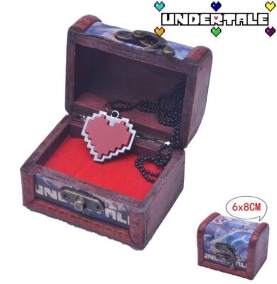 Undertale Papyrus Sans Frisk Bravery Heart Chain Necklace Pendant + Box Gift