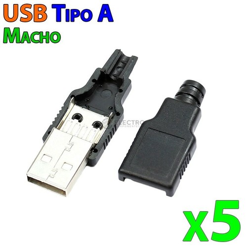 Conector USB Tipo A Macho para cable con 5 unidades | eBay