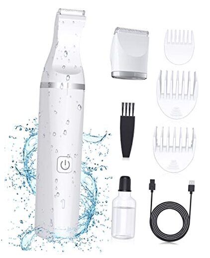  Dog Paw Trimmers with Double Blades, Cordless Dog Clippers for Grooming , Low 