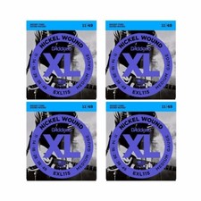 4 Sets D'Addario EXL115 Electric Guitar Strings Nickel 11-49