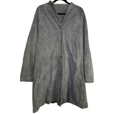 Oska Gray Suede Leather Full Zip Jacket Coat Size 4 Us 12/14