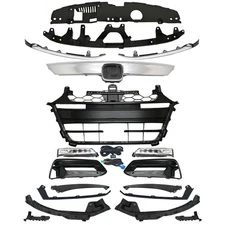 18PCS Fits Accord 18-20 Chrome Grille Molding Fog light Bumper Headlight Bracket
