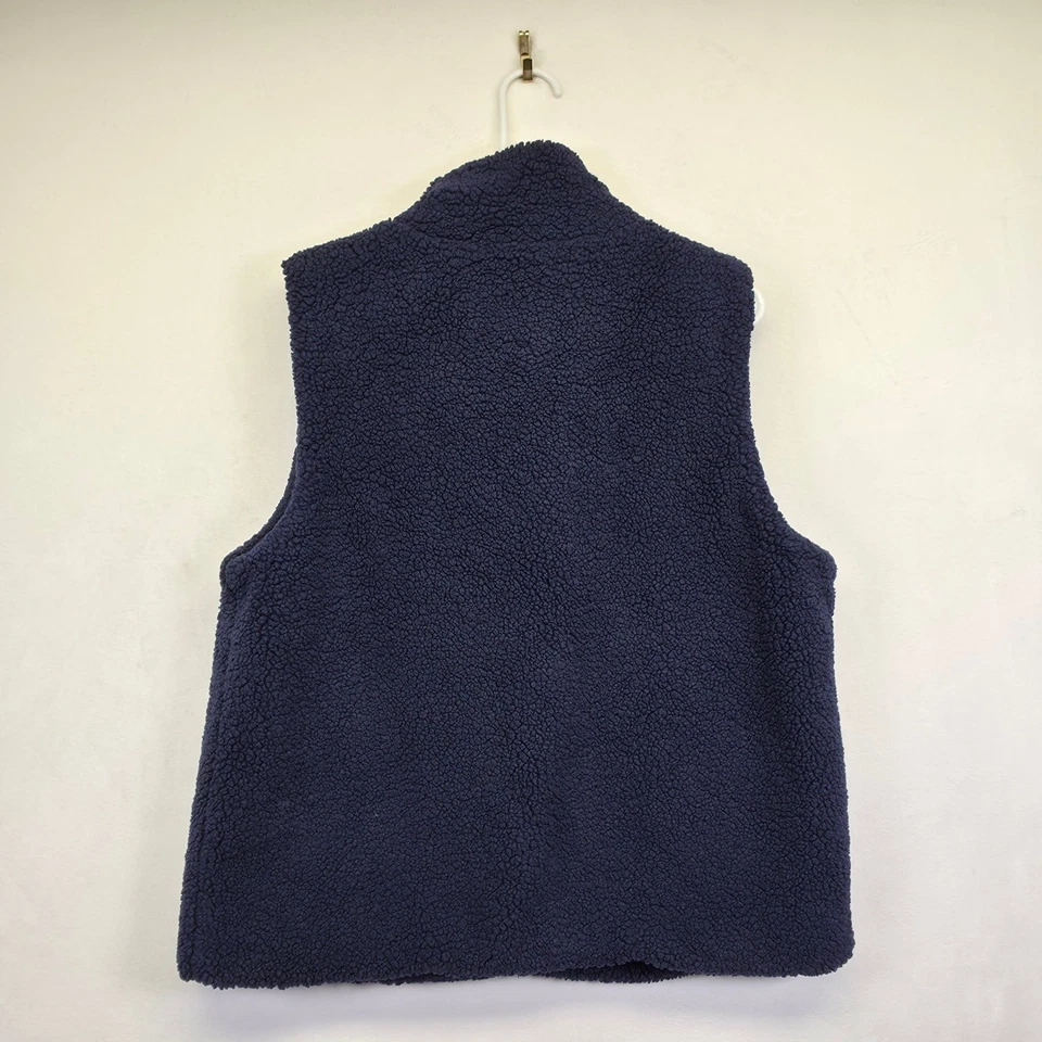 Susan Graver 周末背心女式小号蓝色夏尔巴羊毛温暖冬季 — 第 3/4 张图片
