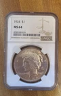 1924 $1 Peace Silver One Dollar US NGC MS64