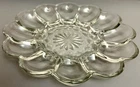 Anchor Hocking Fairfield Clear Deviled Egg Serving Dish Plate Platter Vintage