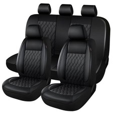 Faux Leather Car Seat Covers,Luxury and Comfortable Covers for Full Set Black