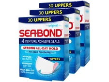 3 Pack - Sea-Bond Secure Denture Adhesive Seals, Original, Uppers, 30 Count