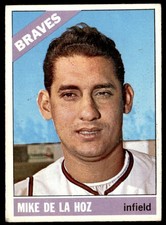 1966 Topps Mike de la Hoz Atlanta Braves #346 VG-VG+ (Light Bend LL)