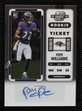 2022 Panini Contenders Optic Rookie Ticket Auto Pepe Williams #157 Auto 9l4