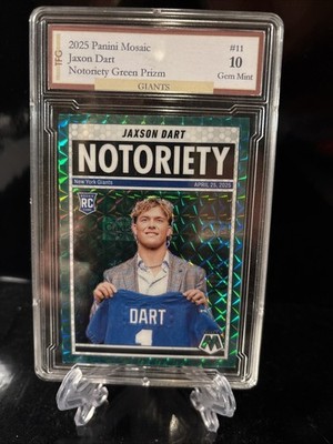 2025 Panini Mosaic Jaxon Dart Notoriety Green Prizm #11 GEM 10 | eBay