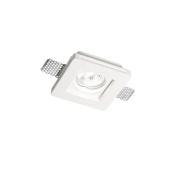Gips-Einbauleuchte Samba Square, IP20, GU10, üBerstreichbar, Weiß, Reflektor 6 X-image