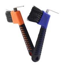 2PCS Horse Hoof Pick Brush Soft Touch Rubber Handle Portable Grooming Tool