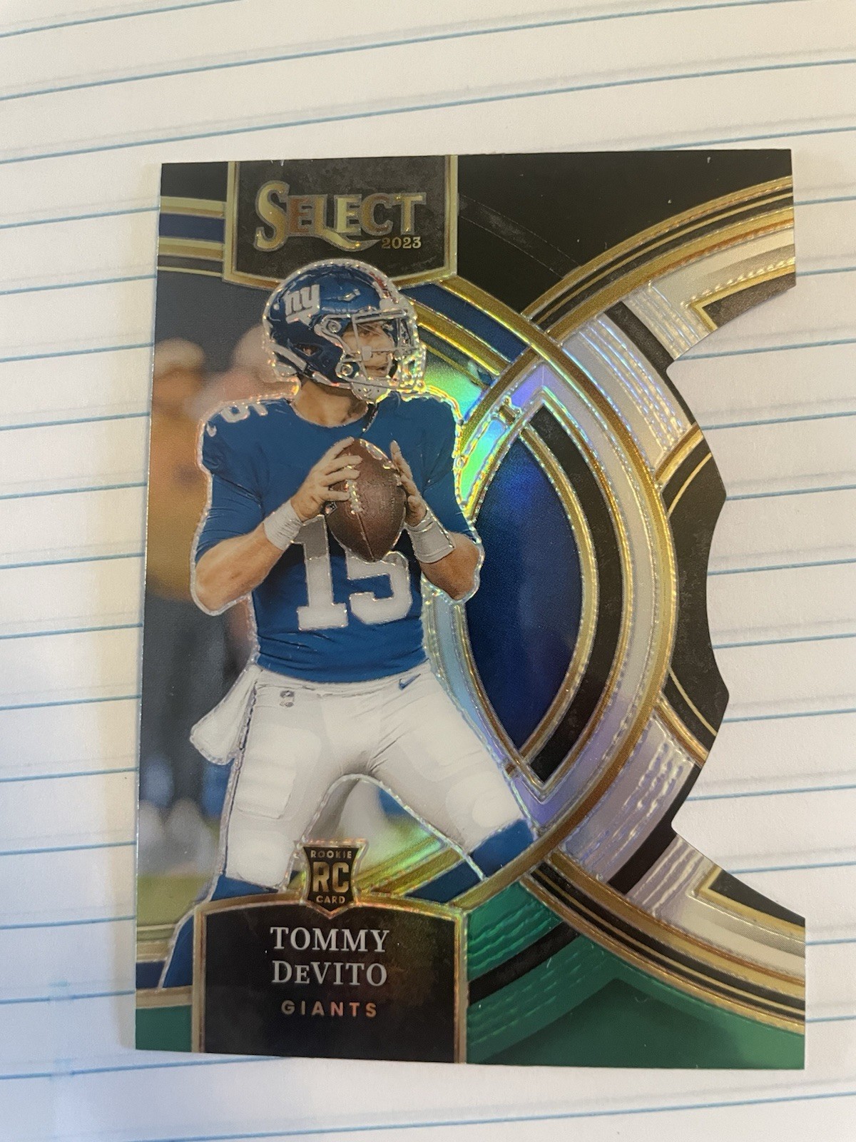 2023 Panini Select - Premier Level Tommy DeVito #102 Black & Green Prizm Die-Cut