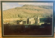OVERSIZE UK Postcard TINTERN ABBEY Wales Cadw Welsh Historic Mmnts Birdseye 1986