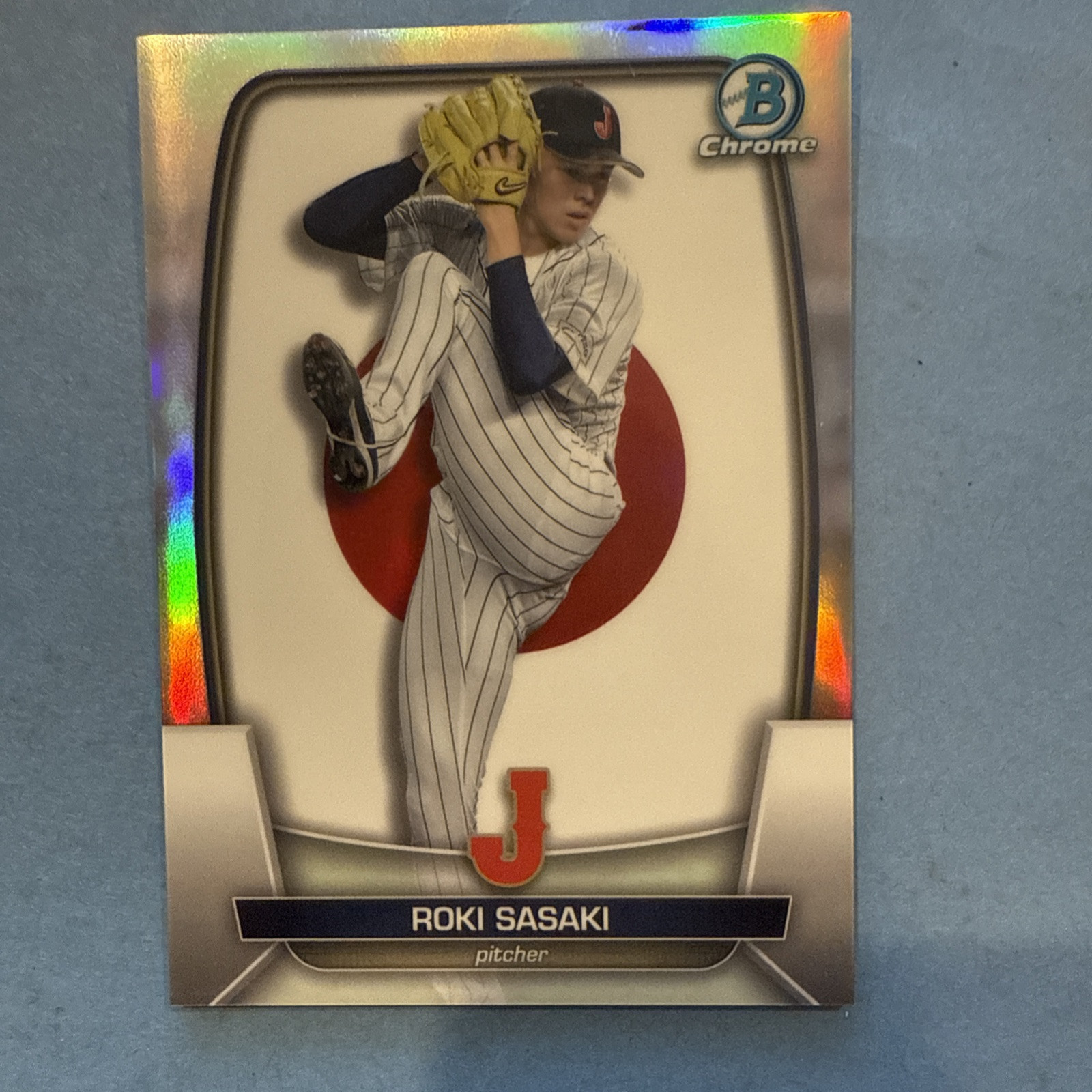 Roki Sasaki 2023 Bowman Chrome WBC Flag Refractor #WBC-49 /499 Dodgers