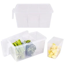 7Penn Multi Compartment Food Container 2pk - Airtight Vegetable Tray with Lid