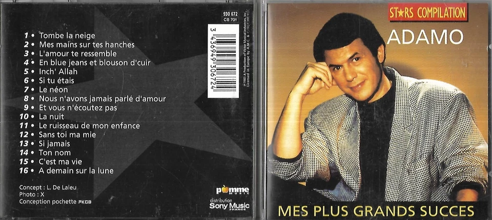 CD 16 TITRES ADAMO MES PLUS GRANDS SUCCES BEST OF 1992 STARS COMPILATION - Photo 1/1