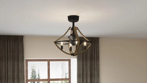 Shire 4-Light Fandelier in Rustic Black - Picture 7 of 7