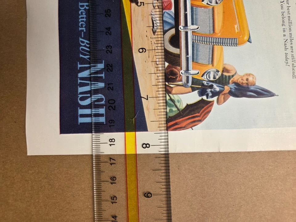 De colección 1940 Ad Nash Automóvil Amarillo 'Haz un Cambio para Mejor-Compra NASH' Foto 2 de 3