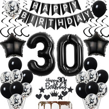 deko 30. geburtstag Frauen Mann deko Schwarz ballon 30. geburtstag deko Frau Man