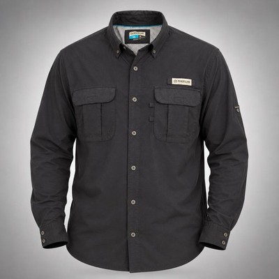 Magellan Outdoor Shirt Men s XL Black Classic Fit Vented Fishing