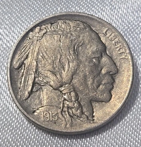 1913 D TYPE 1 BUFFALO NICKEL - AU/UNC