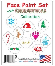 Face Paint Stencil Set Kit The Christmas Collection FP12