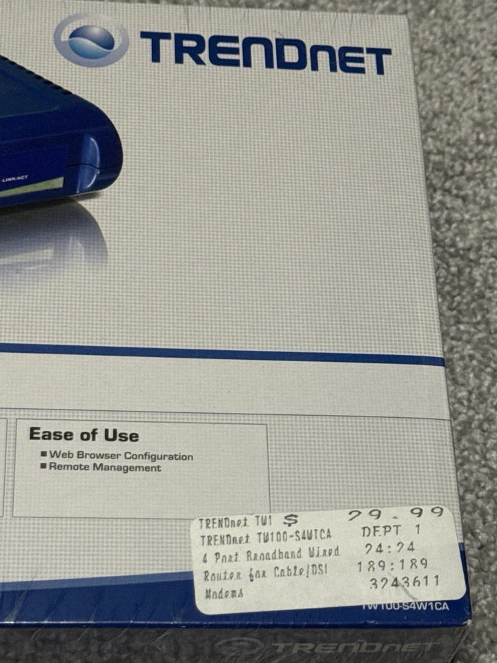 Trendnet 4-port High Speed Cable DSL Broadband Router Model TW100-S4W1CA - Image 4 of 4