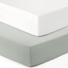 Soft Stretchy Crib Sheets Set, 2 Pack - Universal Fit for Standard Mattresses