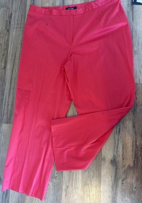 Evan Picone 20W Plus Crisp Chino Wider Leg Pants Raspberry Red NWT $74 Elastic