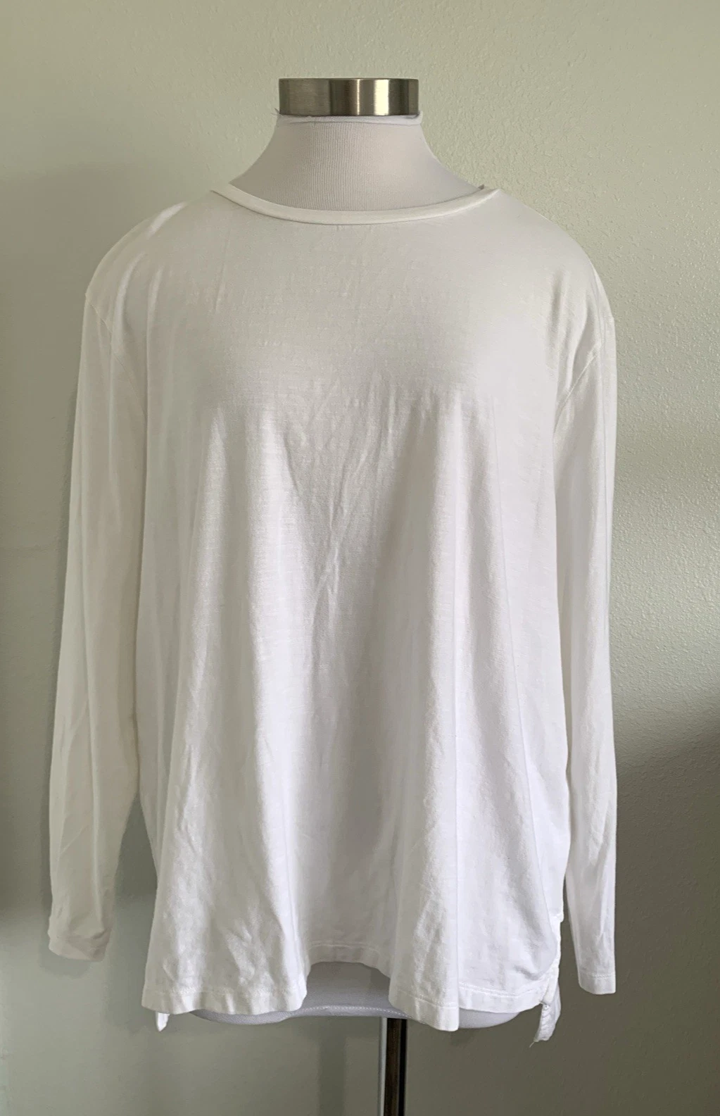 Coolibar Carrington Tee Womens XL White Long Sleeve UPF 50 Beach Athleisure