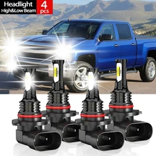 For Chevy Silverado 3500 Classic 2007 LED Headlight Bulbs 6000K White 9005+9006