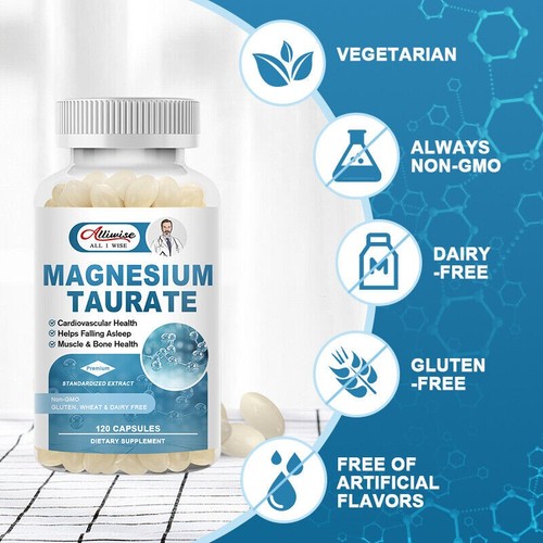 Magnesium Taurate 700mg Cardiovascular Health, Reduces Anxiety,Digestive Health - Picture 2 of 7