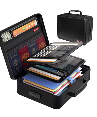 Fireproof Document Bag With Lock Fireproof Waterproof File Organizer Bag 5 Layer