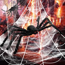 Halloween Giant Spider Web Party Light Up Cobweb Outdoor Hanging Decor