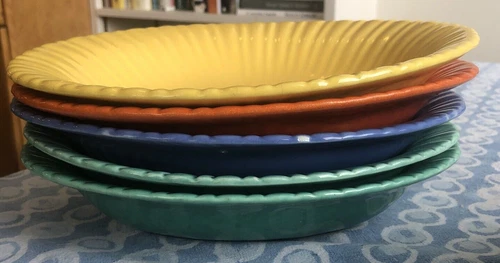 Five Vintage Stangl Pottery Colonial Oval Baker Bowls