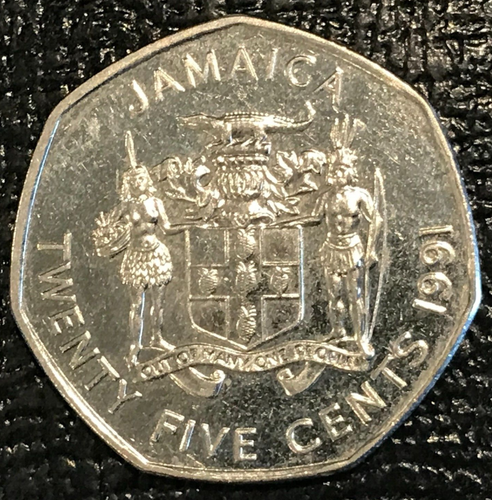 AU/UNC 1991 JAMAICA 25 CENTS MARCUS GARVEY 1887-1940 COIN-APR103