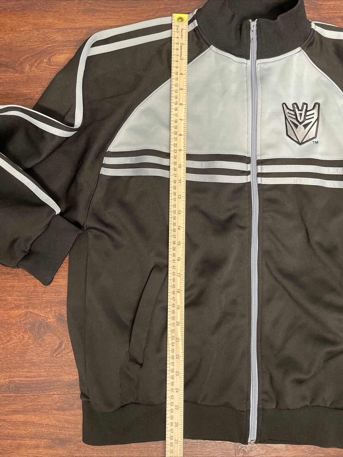 Transformers Decepticon Black Track Jacket Full Zip Up Size XL Hasbro