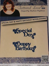 RETIRED - TATTERED LACE DIES "HAPPY BIRTHDAY SPECIAL DAY INTERLOCKING" TTLD059