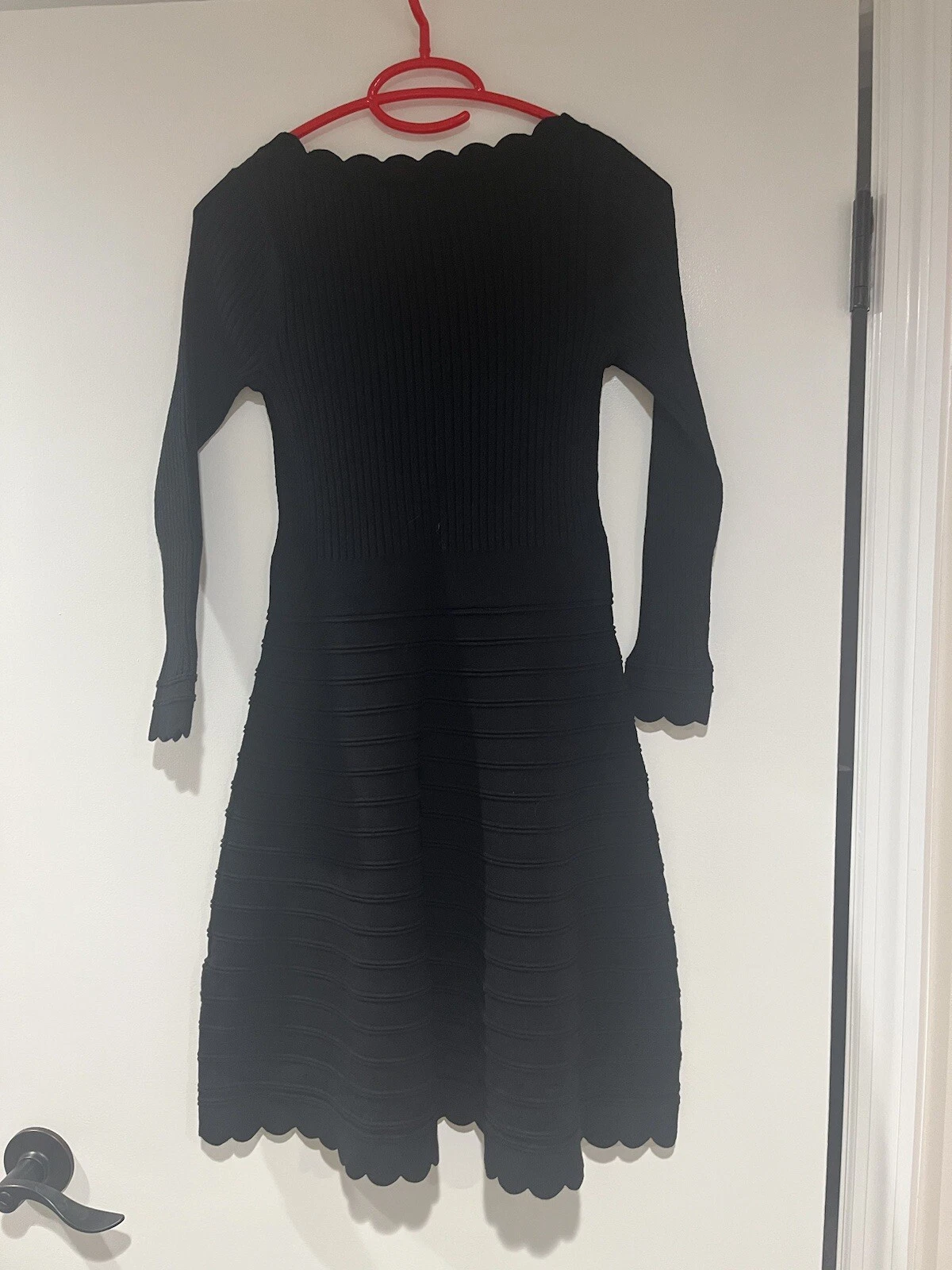 Abito Kate Spade New York Lucy’s nero con orlo smerlato taglia XS