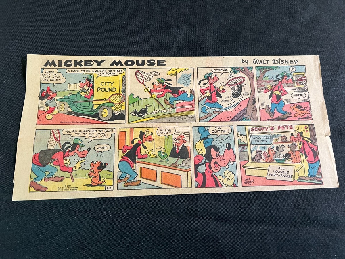 美品80’s SUNDAY COMICS “Disney Mickey” 刺繍 02 Walt Disney's MICKEY MOUSE Lot of 29 Sunday Third Page Strips