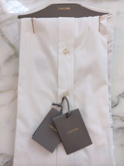 New TOM FORD Classic Fit White Dress Shirt w/French Cuff size 44 IT  17.5 US NIB - Image 4 of 4