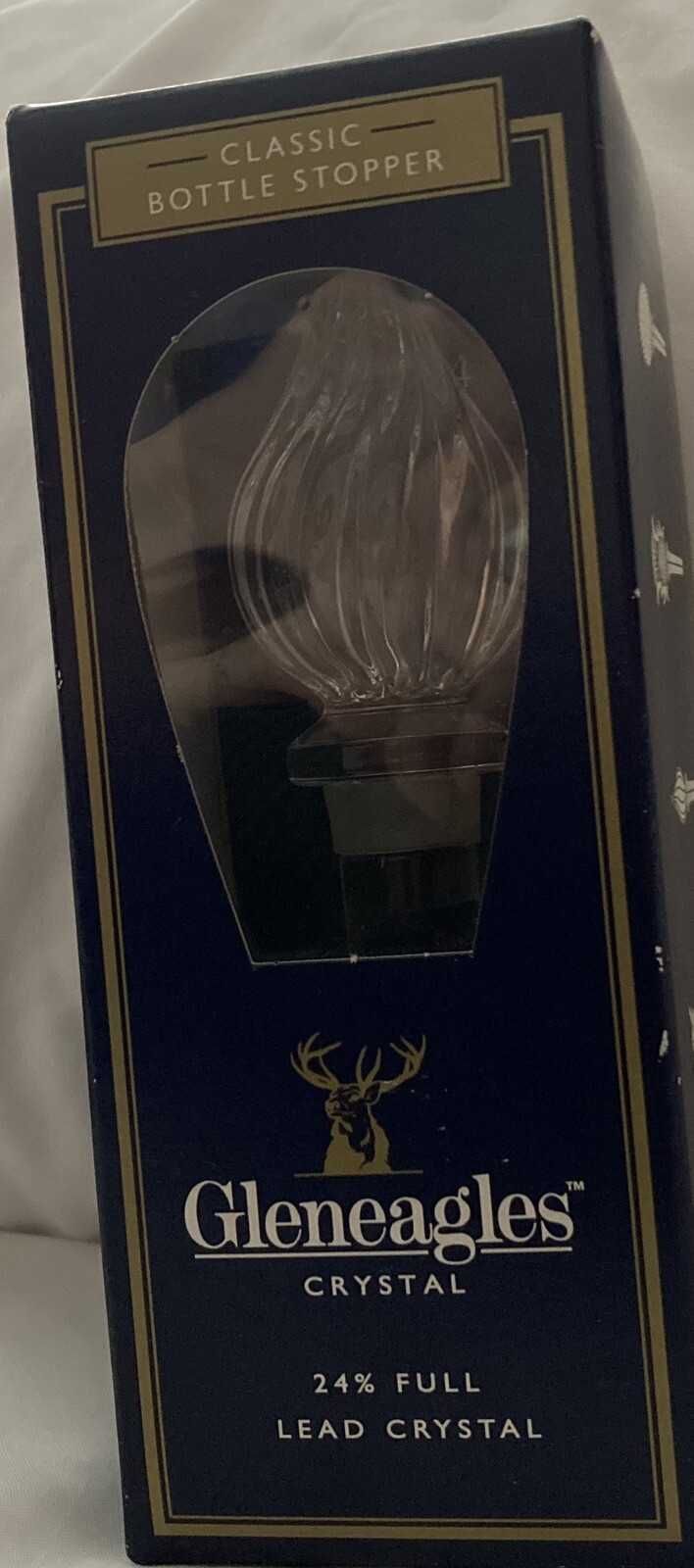 GLENEAGLES 24 FULL LEAD CRYSTAL CLASSIC BOTTLE STOPPER TWIST SHAPE NEW