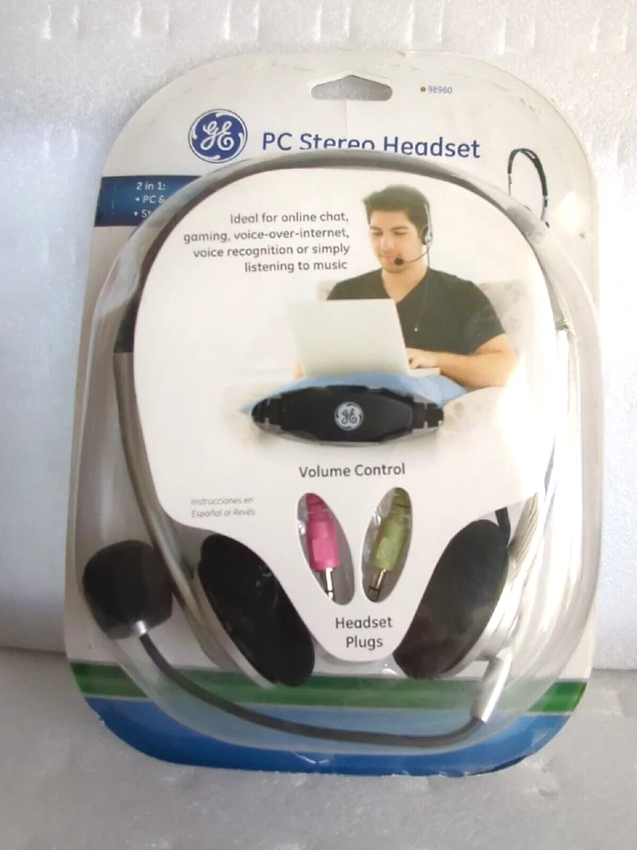 Auriculares estéreo GE para PC con micrófono Boom 98960 Foto 2 de 4