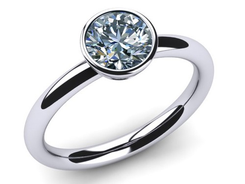 2.11Ct Vvs1-Round Blue White Real Moissanite Diamond Solitaire 925 Silver Ring - Picture 3 of 4