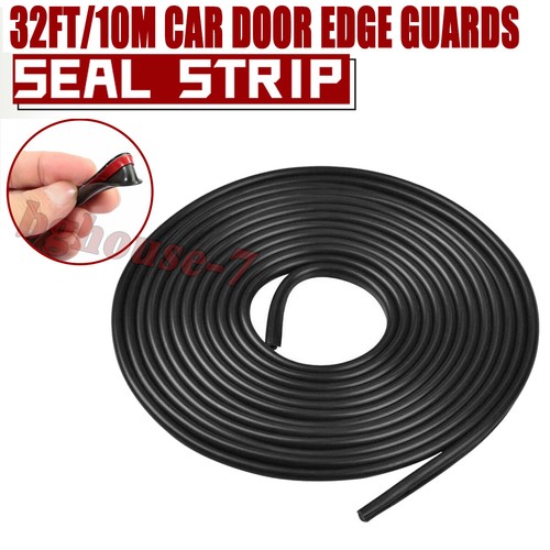 32ft Black Rubber Seal Strip Car Truck Door Edge Guard Trim Molding Protector US
