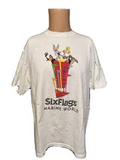 Vintage Single Stitch 1999 SIX FLAGS Bugs Bunny Tasmanian Devil Tweety Shirt XL