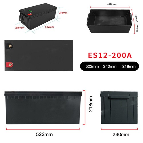 12V 200Ah ABS Empty LiFePO4 Battery Box Case Covering for Home Backup Power ASUK
